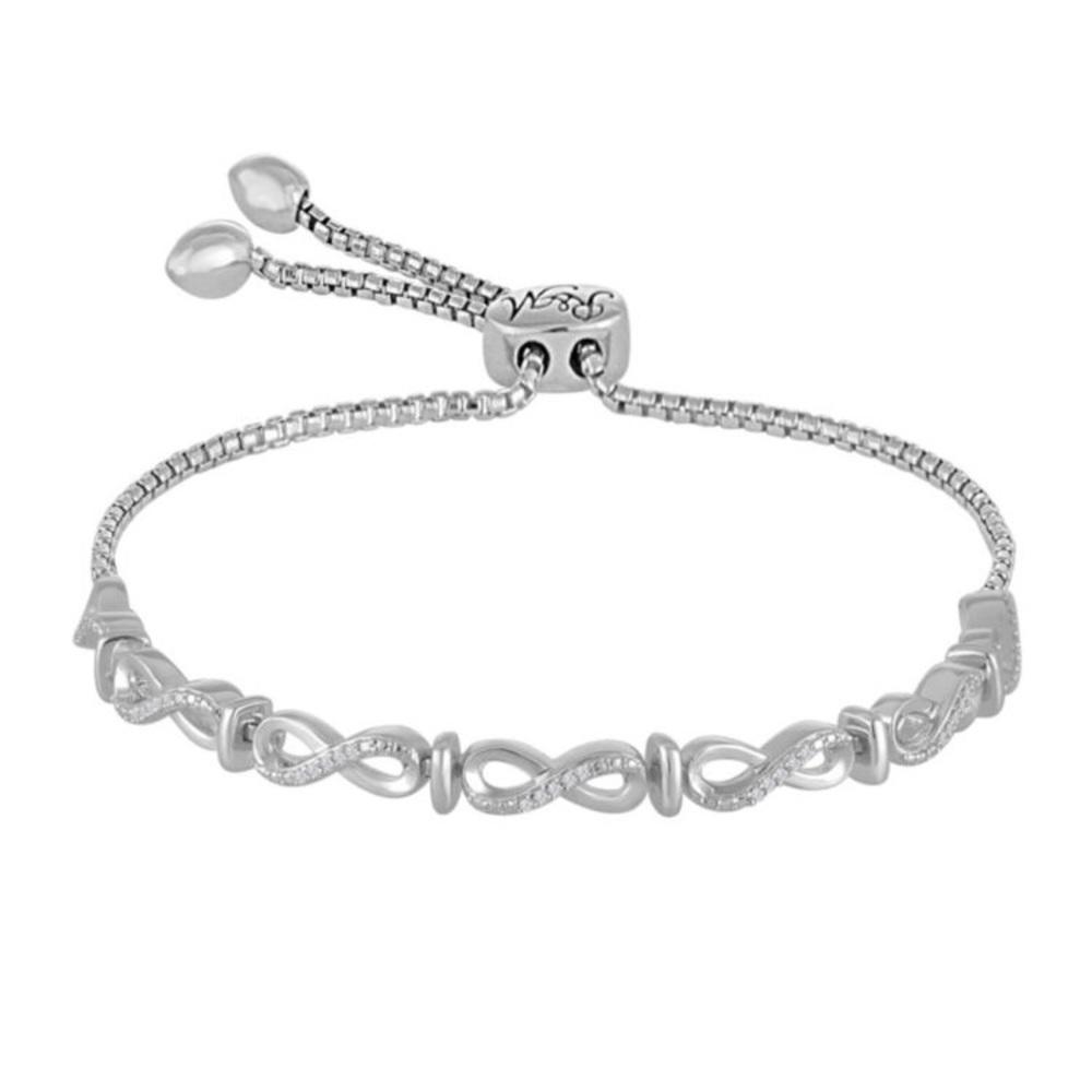 R&M 1/10 CT. T.W. Diamond Sterling Silver Bracelet - Picture 1 of 8